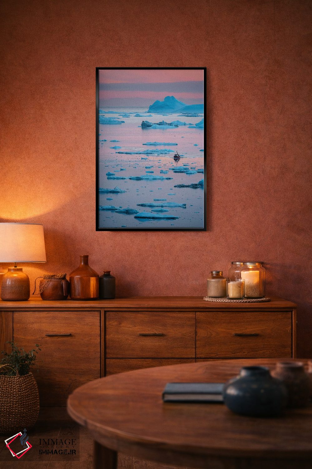 تابلو دکوراتیو UNESCO, Ilulissat Kangerlua at Disko Bay. Greenland,قایق در… اثر مارتین زویک - D6B