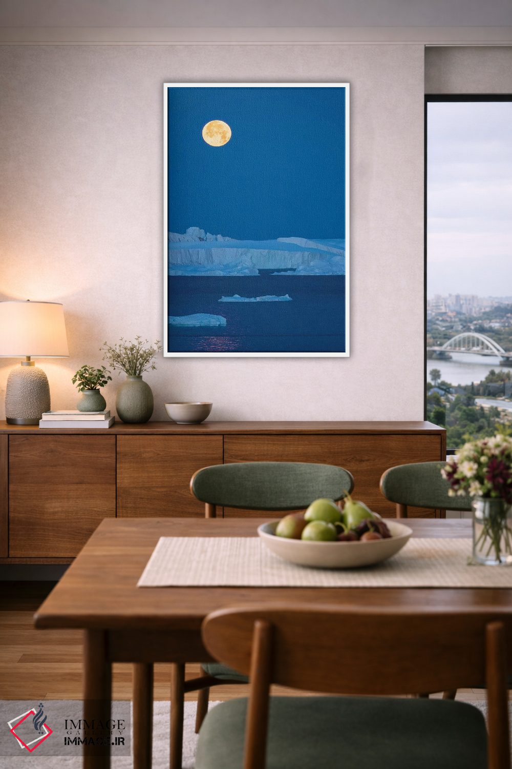 تابلو دکوراتیو ماه کامل. ایلفیسات ایسفیورد که کنگیا یا ایلفیسات کانگرلوا ن… اثر مارتین زویک - D5W