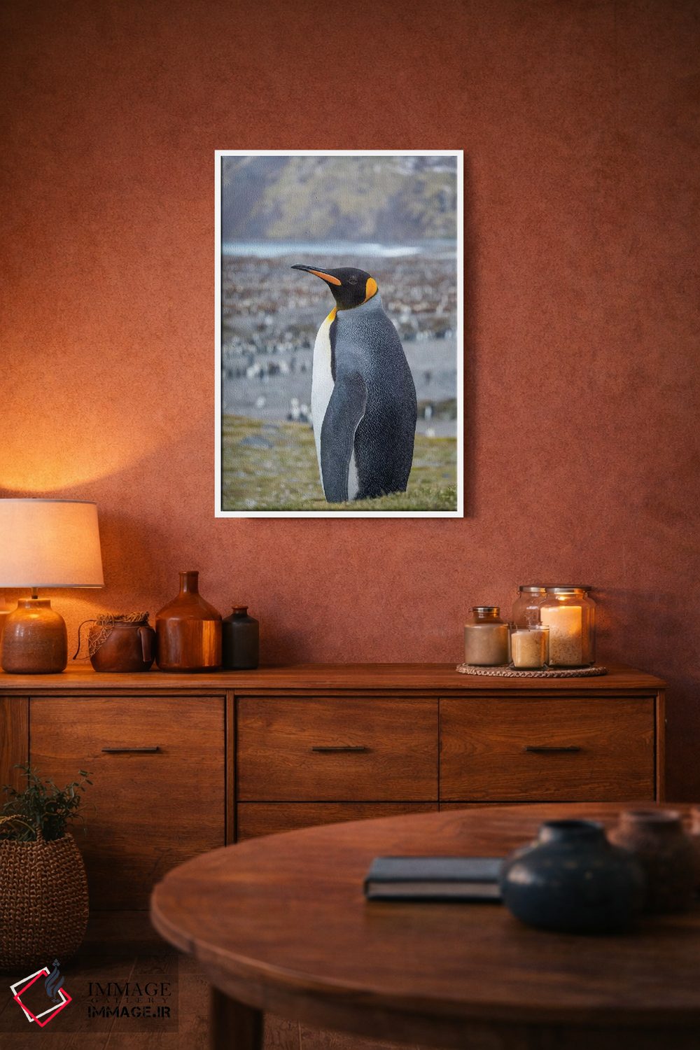 تابلو دکوراتیو کلونی پنگوئن شاهی در خلیج سنت اندروز. جزیره جورجیای جنوبی اثر مارتین زویک - D4W