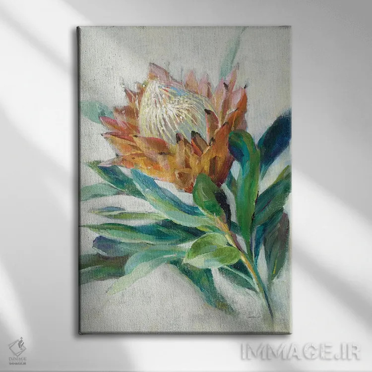 تابلو دکوراتیو گل پروتئا اثر دان هوی نای - نمای روبهرو روی دیوار