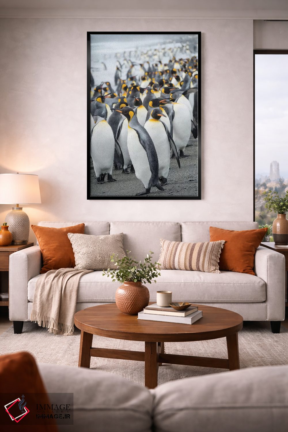 تابلو دکوراتیو کلونی پنگوئن شاهی در دشت سالزبری در خلیج جزایر. جزیره جورجی… اثر مارتین زویک - D2B