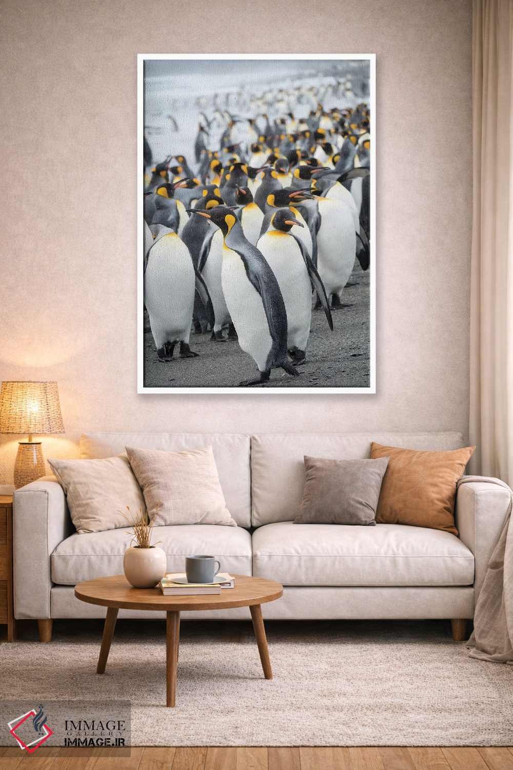 تابلو دکوراتیو کلونی پنگوئن شاهی در دشت سالزبری در خلیج جزایر. جزیره جورجی… اثر مارتین زویک - D1W