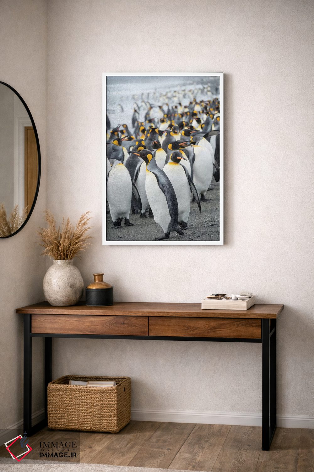 تابلو دکوراتیو کلونی پنگوئن شاهی در دشت سالزبری در خلیج جزایر. جزیره جورجی… اثر مارتین زویک - D3W