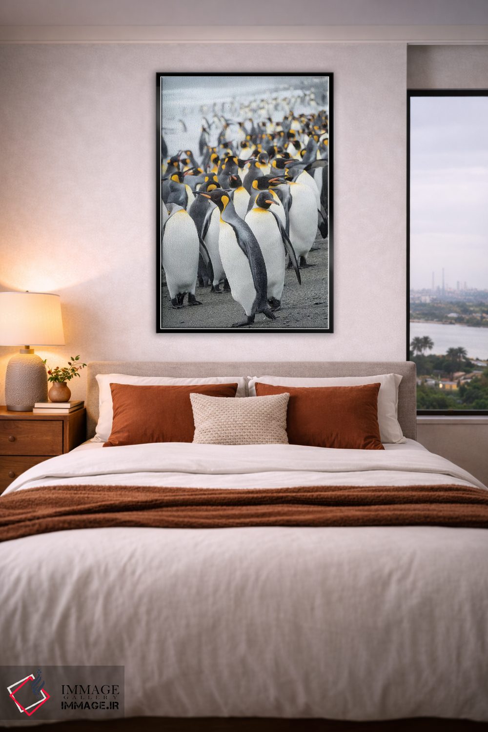 تابلو دکوراتیو کلونی پنگوئن شاهی در دشت سالزبری در خلیج جزایر. جزیره جورجی… اثر مارتین زویک - D5B