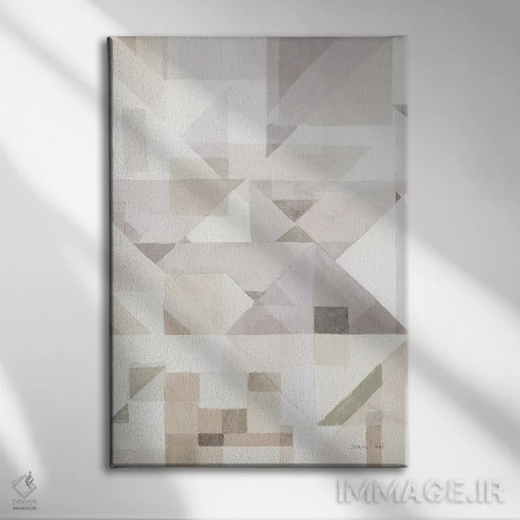 تابلو مینیمال زاویه های آزمایشی سه اثر دان هوی نای - نمای روبهرو روی دیوار