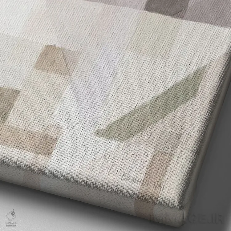 تابلو مینیمال زاویه های آزمایشی سه اثر دان هوی نای - نمای نزدیک بافت بوم