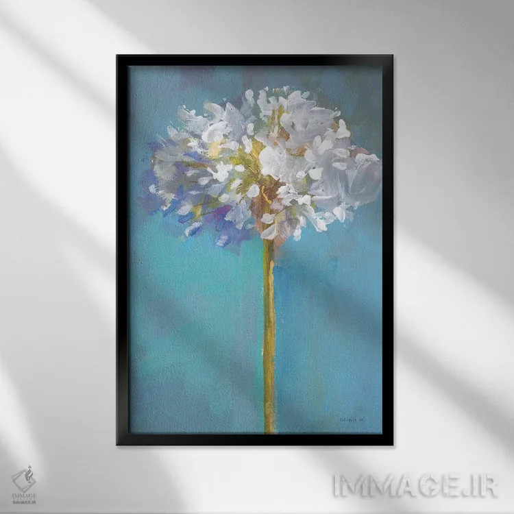 تابلو دکوراتیو گل مدرن سه اثر دان هوی نای - نمای قابدار مشکی