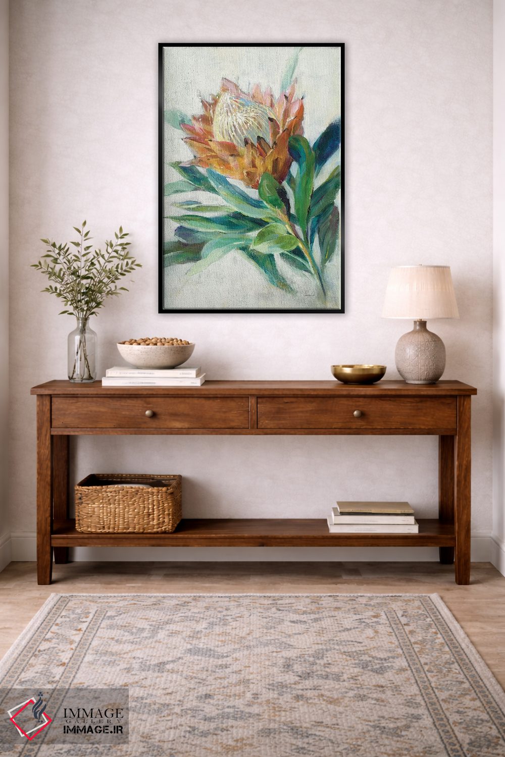 تابلو دکوراتیو گل پروتئا اثر دان هوی نای - D5B