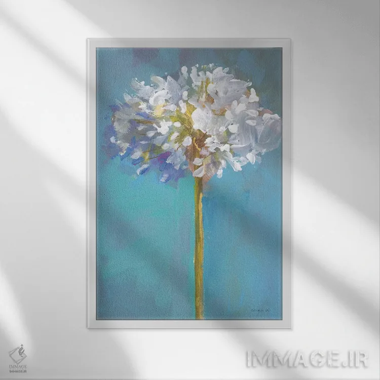تابلو دکوراتیو گل مدرن سه اثر دان هوی نای - نمای قابدار سفید