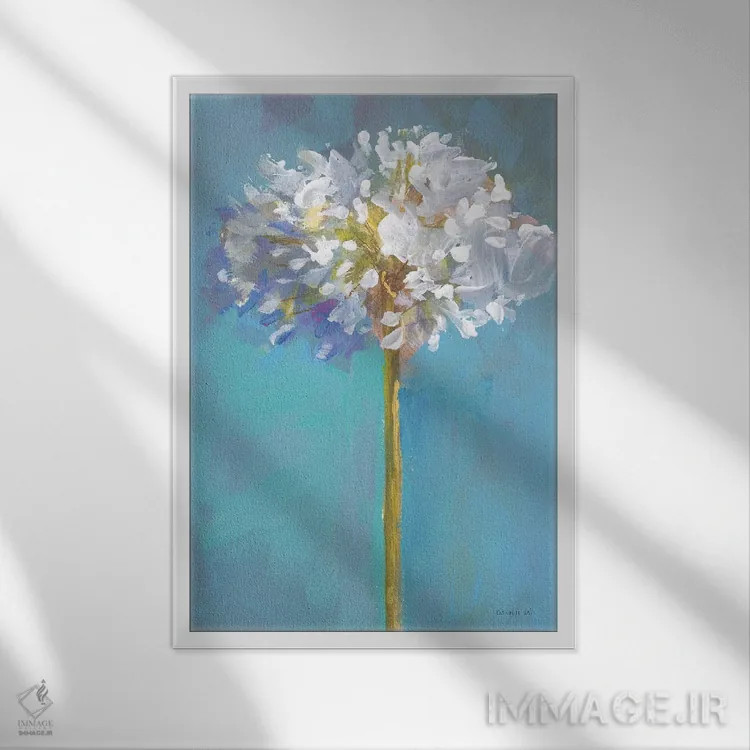 تابلو دکوراتیو گل مدرن سه اثر دان هوی نای - نمای قابدار سفید