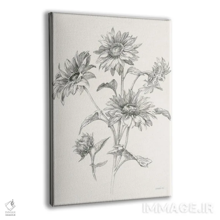 تابلو مینیمال گل های نوستالژی مزرعه یک اثر دان هوی نای - نمای پرسپکتیو محصول