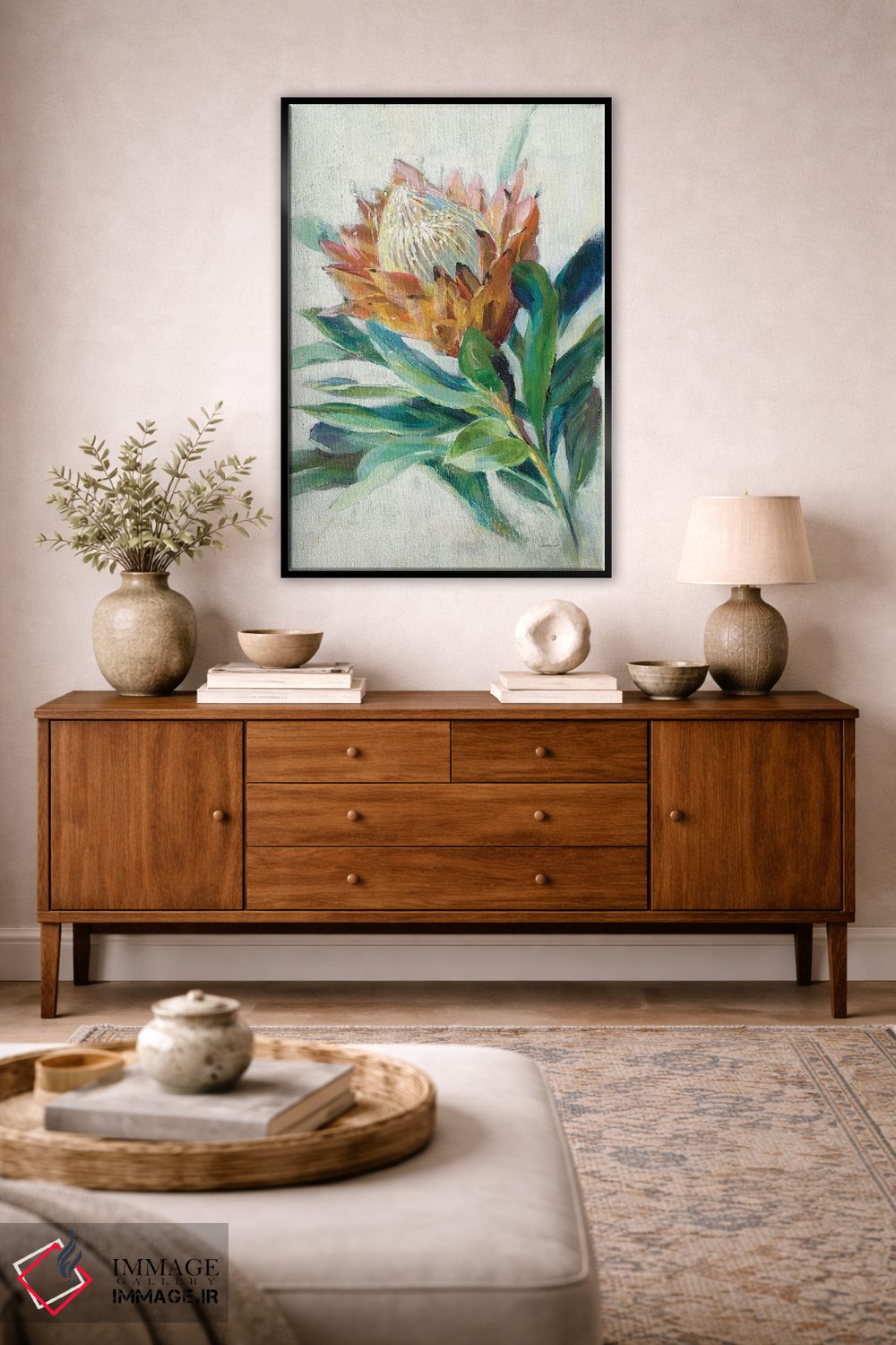 تابلو دکوراتیو گل پروتئا اثر دان هوی نای - D4B