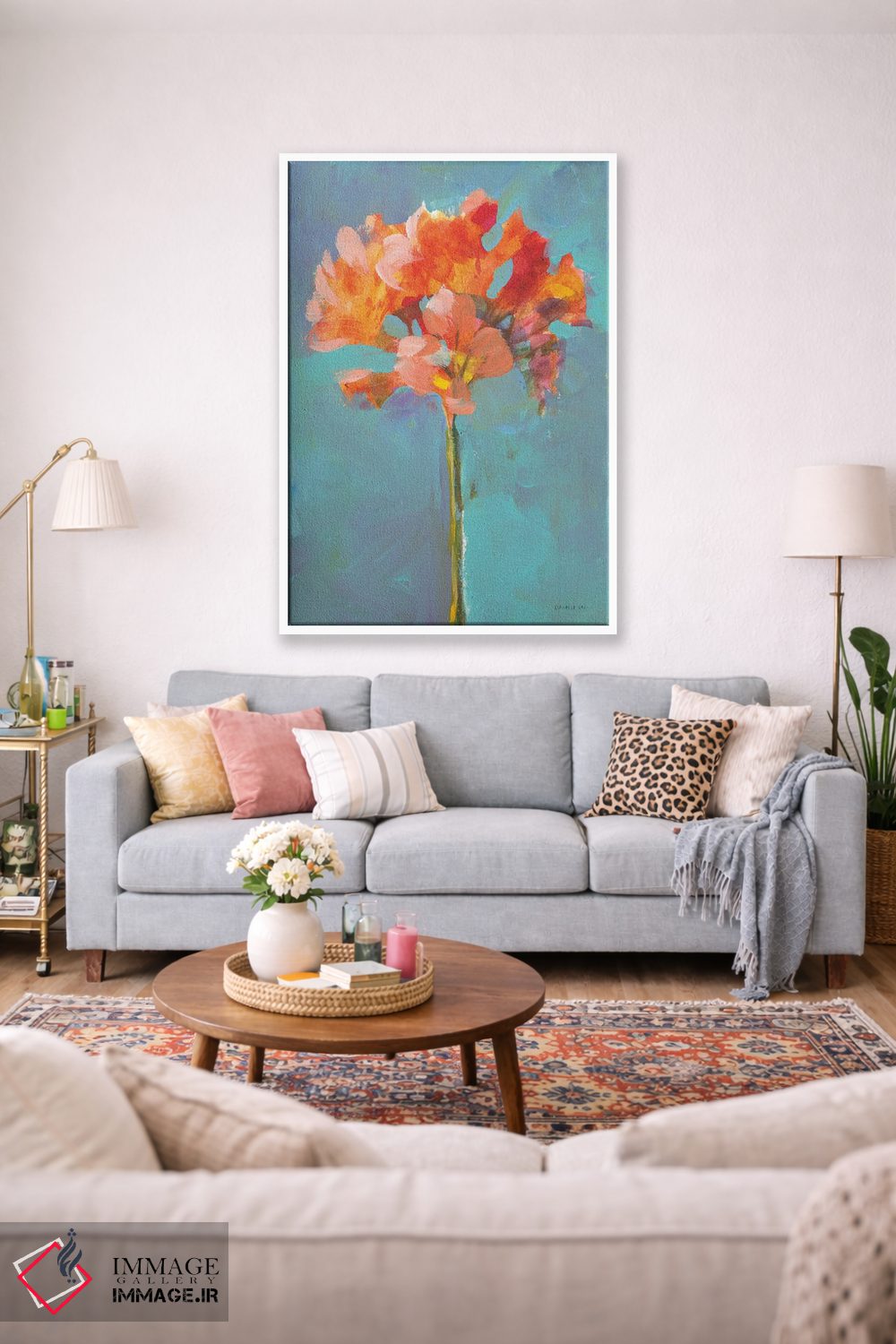 تابلو دکوراتیو گل مدرن یک اثر دان هوی نای - D1W