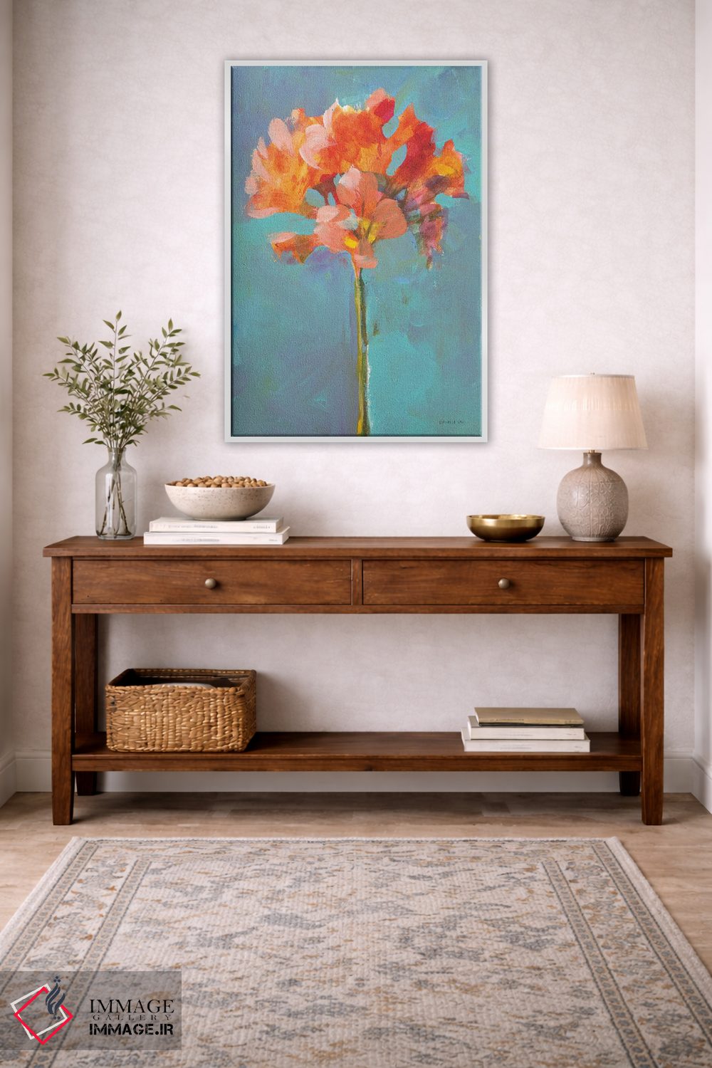 تابلو دکوراتیو گل مدرن یک اثر دان هوی نای - D3W