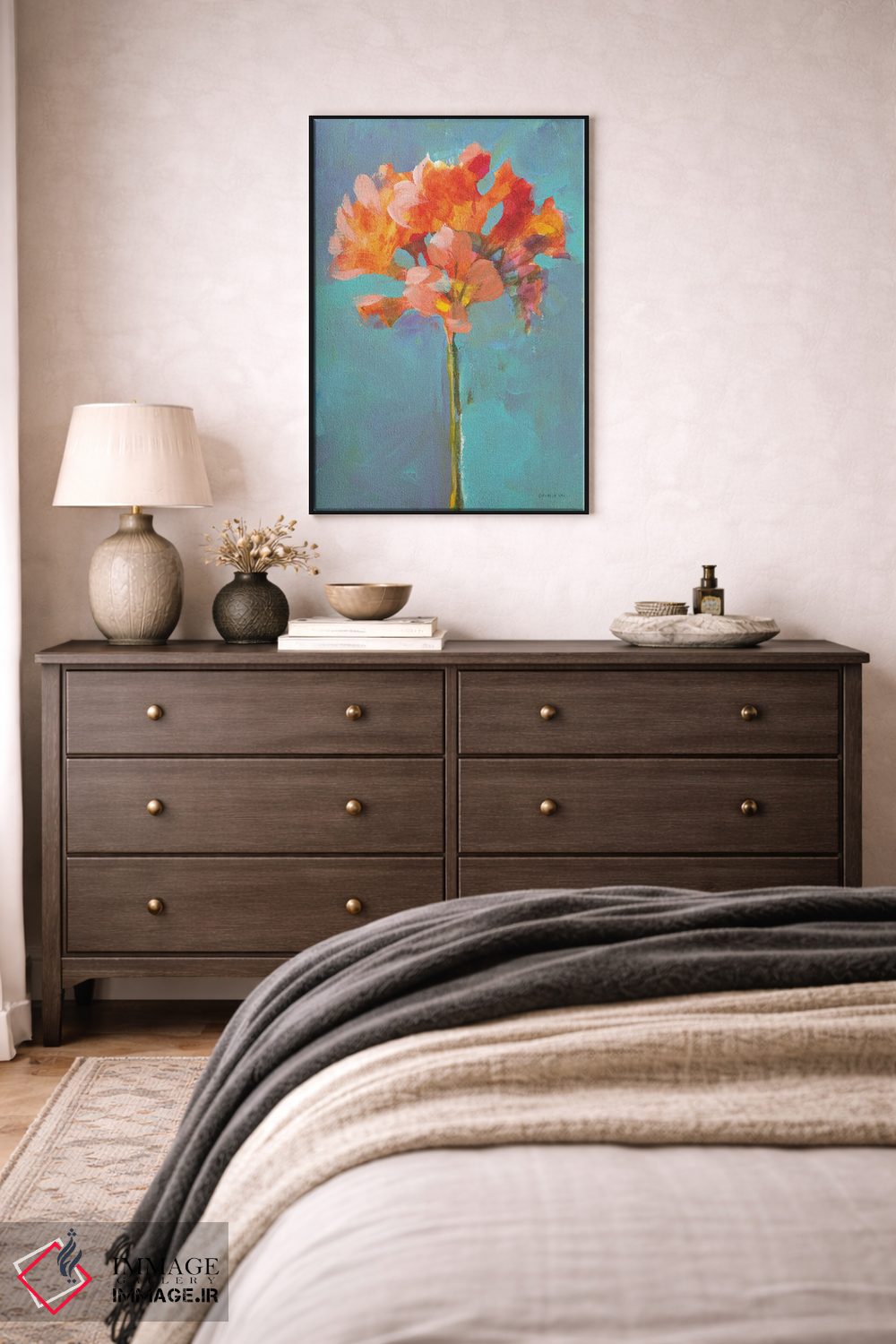 تابلو دکوراتیو گل مدرن یک اثر دان هوی نای - D4B