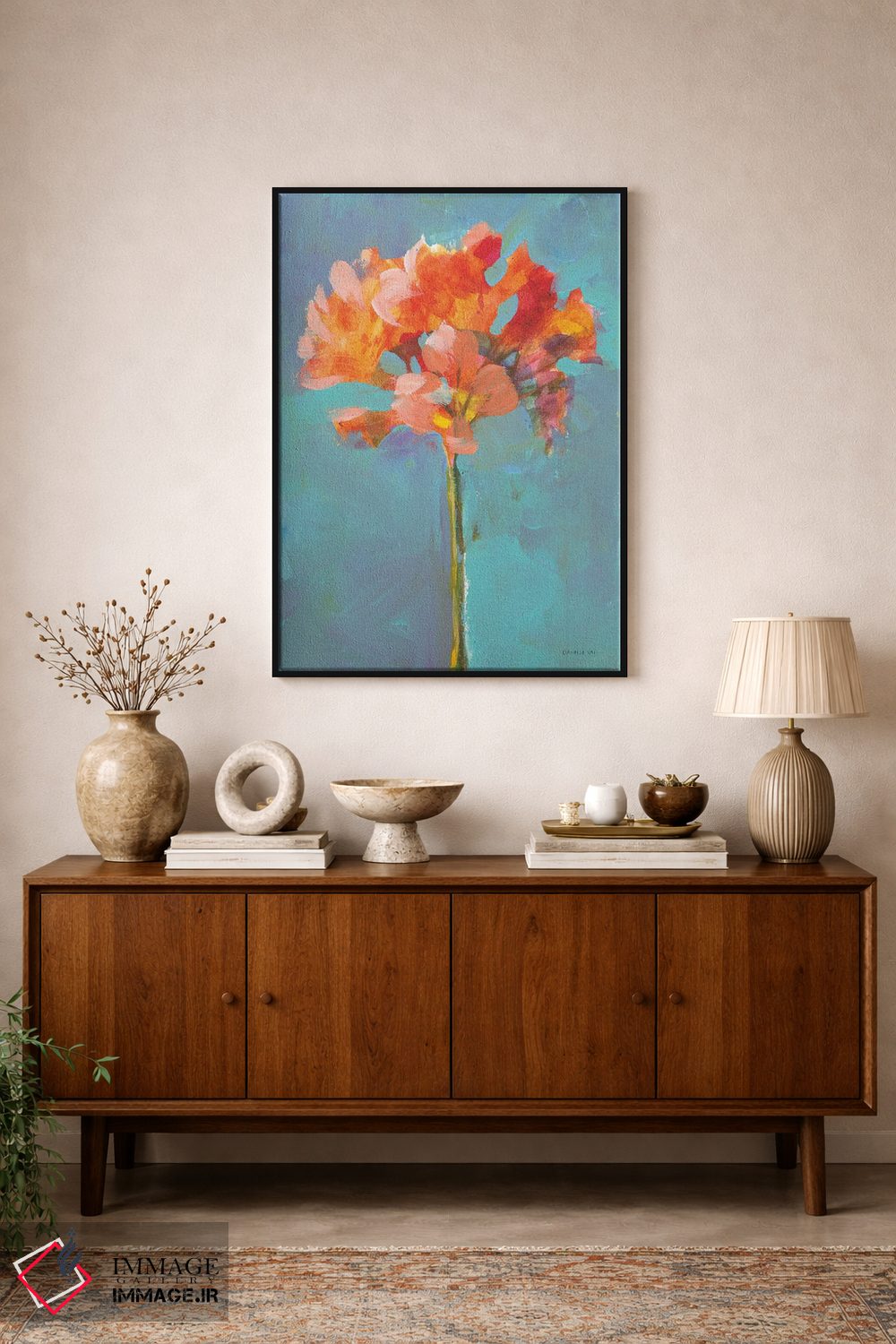 تابلو دکوراتیو گل مدرن یک اثر دان هوی نای - D2B