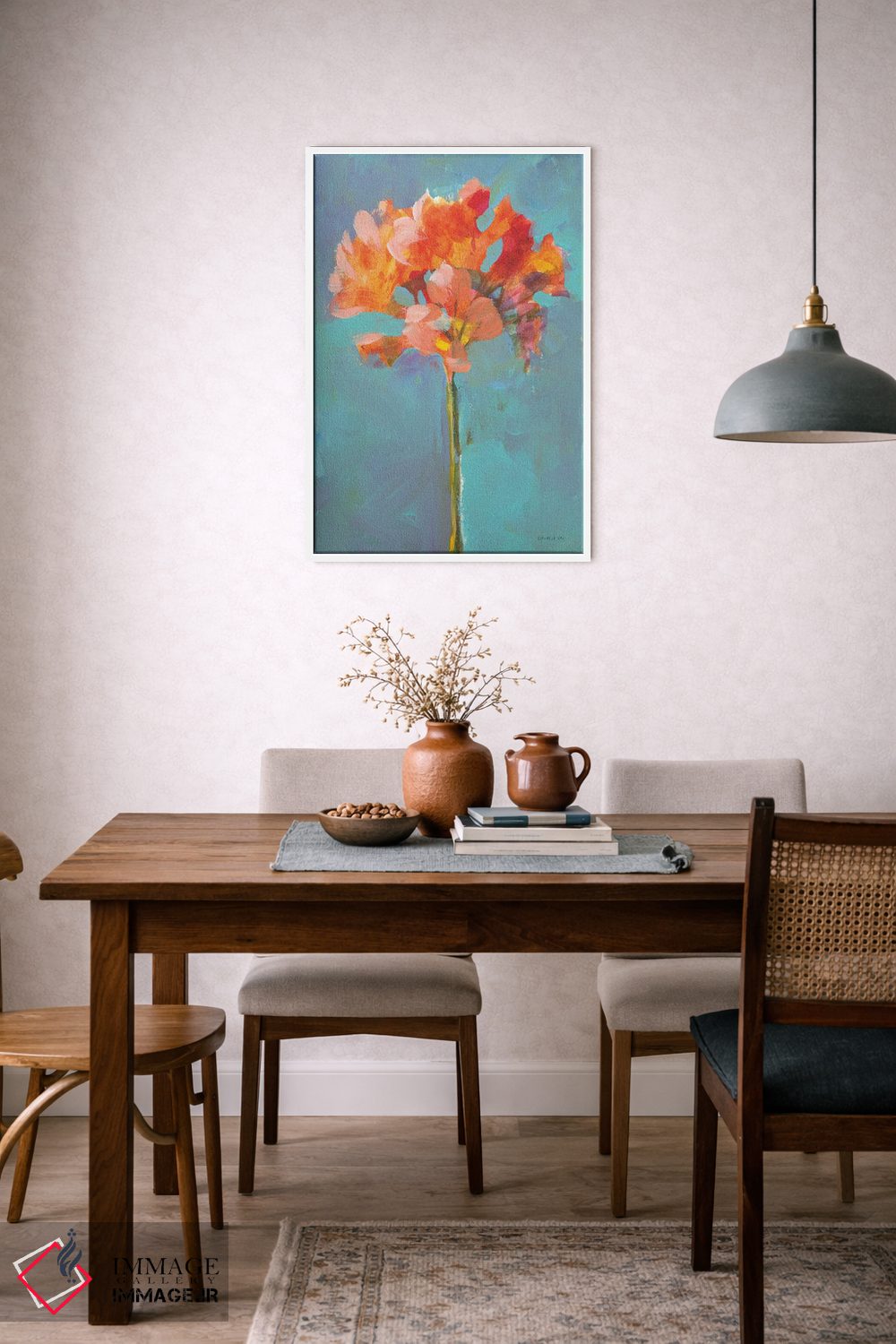 تابلو دکوراتیو گل مدرن یک اثر دان هوی نای - D6W