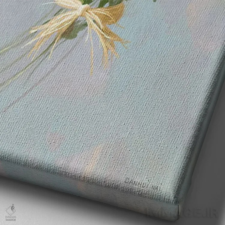 تابلو دکوراتیو دسته گل روستایی ۲ اثر دان هوی نای - نمای نزدیک بافت بوم