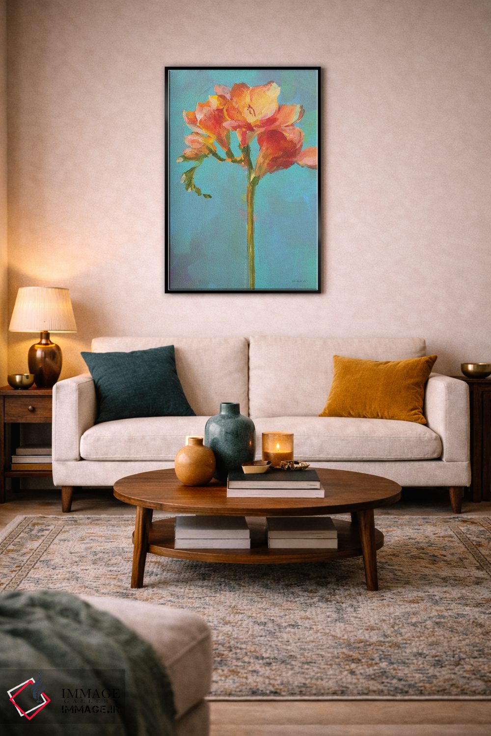 تابلو دکوراتیو گل مدرن دو اثر دان هوی نای - D5B