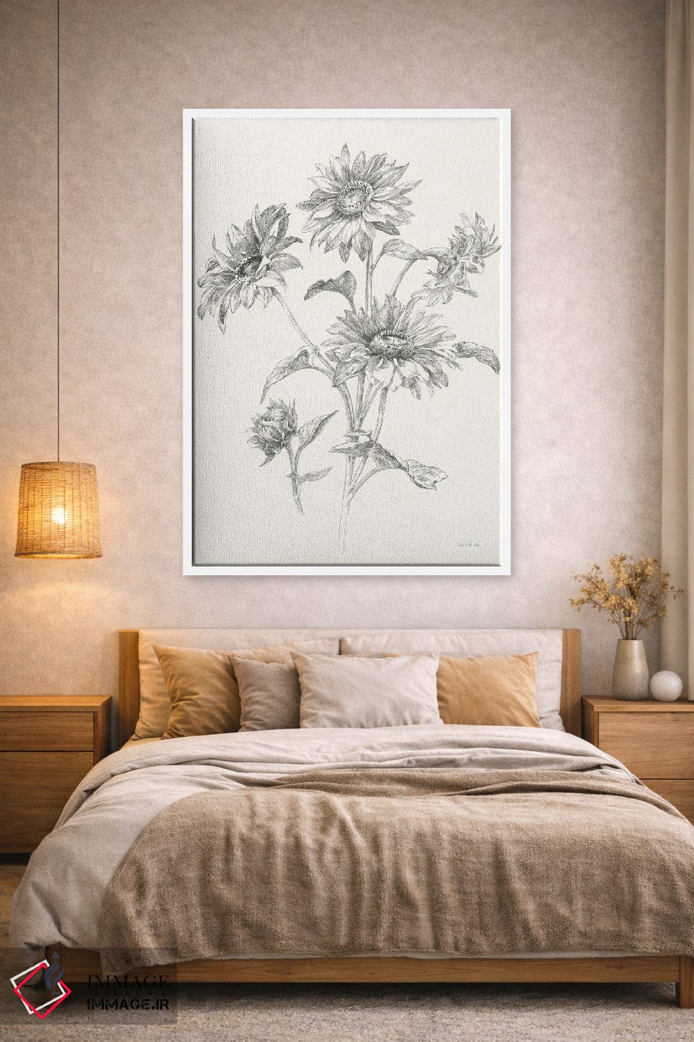 تابلو مینیمال گل های نوستالژی مزرعه یک اثر دان هوی نای - D1W