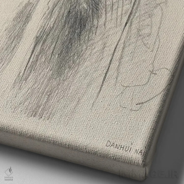 تابلو دکوراتیو خانه در دشت باز ۲ اثر دان هوی نای - نمای نزدیک بافت بوم