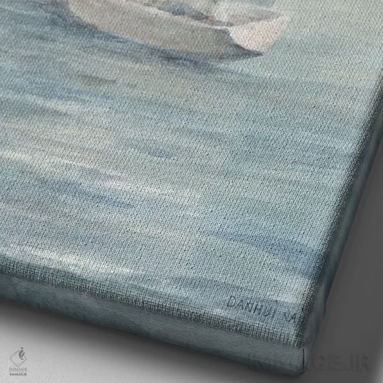 تابلو انتزاعی بادبان برافراشته یک اثر دان هوی نای - نمای نزدیک بافت بوم