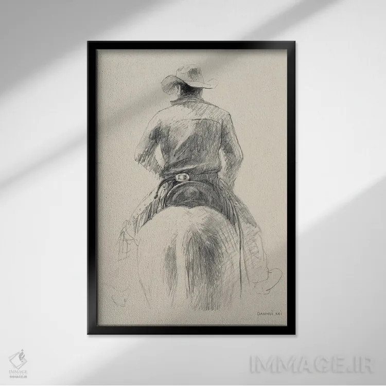 تابلو دکوراتیو خانه در دشت باز ۲ اثر دان هوی نای - نمای قابدار مشکی