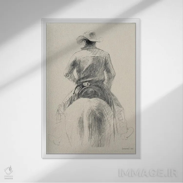 تابلو دکوراتیو خانه در دشت باز ۲ اثر دان هوی نای - نمای قابدار سفید