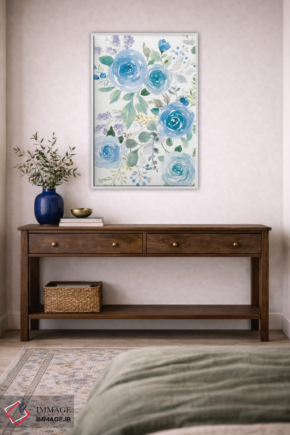 تابلو انتزاعی رزهای آبی پرپشت دو اثر دان هوی نای - D4W