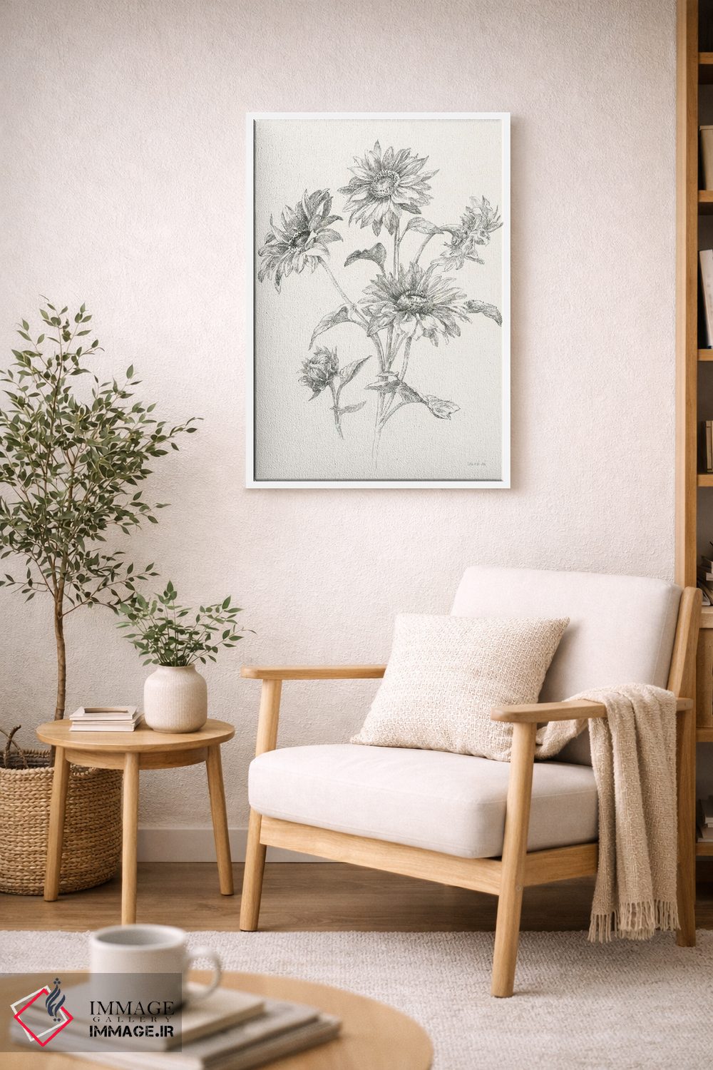 تابلو مینیمال گل های نوستالژی مزرعه یک اثر دان هوی نای - D5W