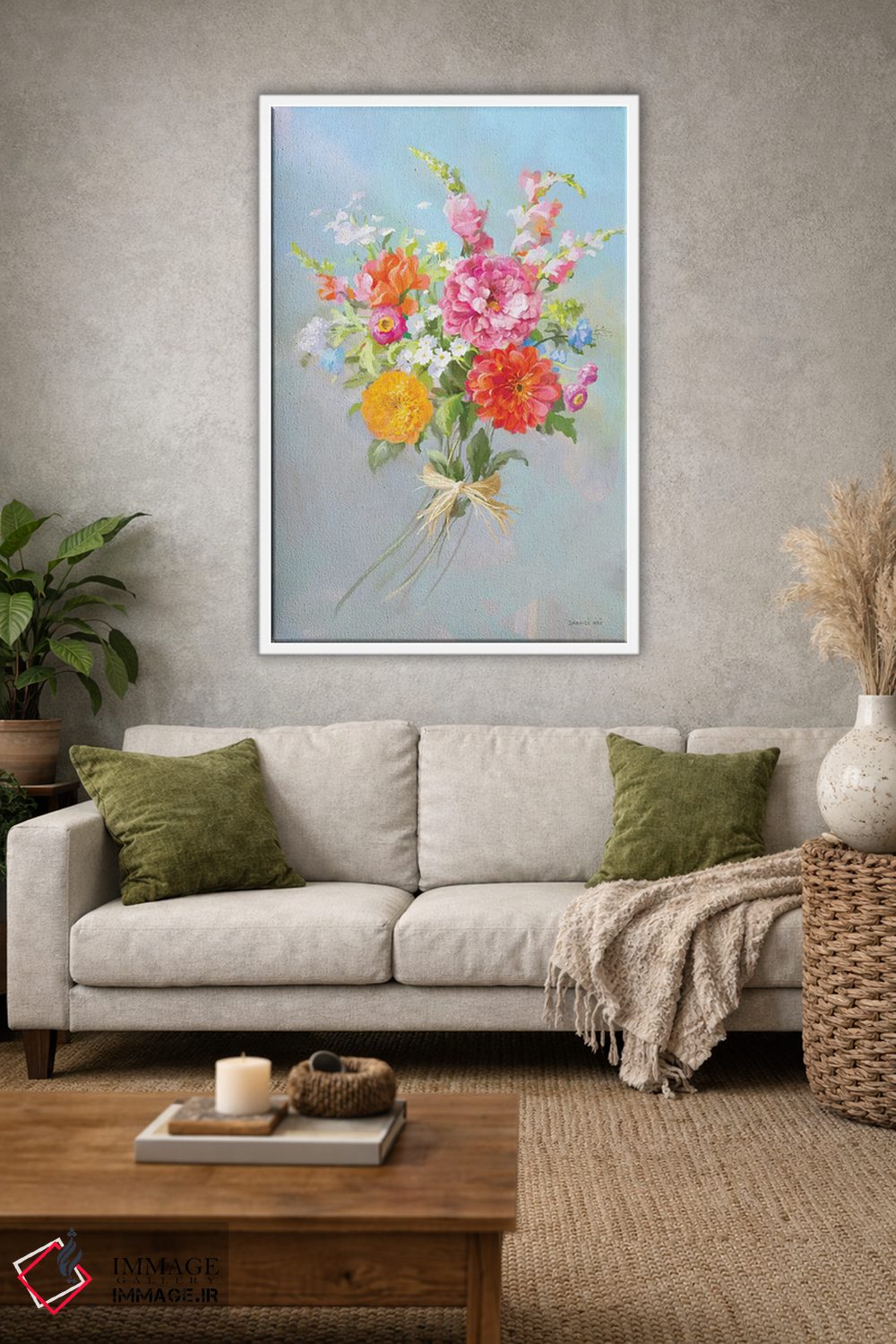 تابلو دکوراتیو دسته گل روستایی ۲ اثر دان هوی نای - D1W