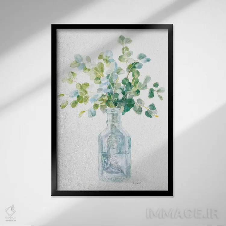 تابلو دکوراتیو گل های ساحلی ۴ اثر دان هوی نای - نمای قابدار مشکی