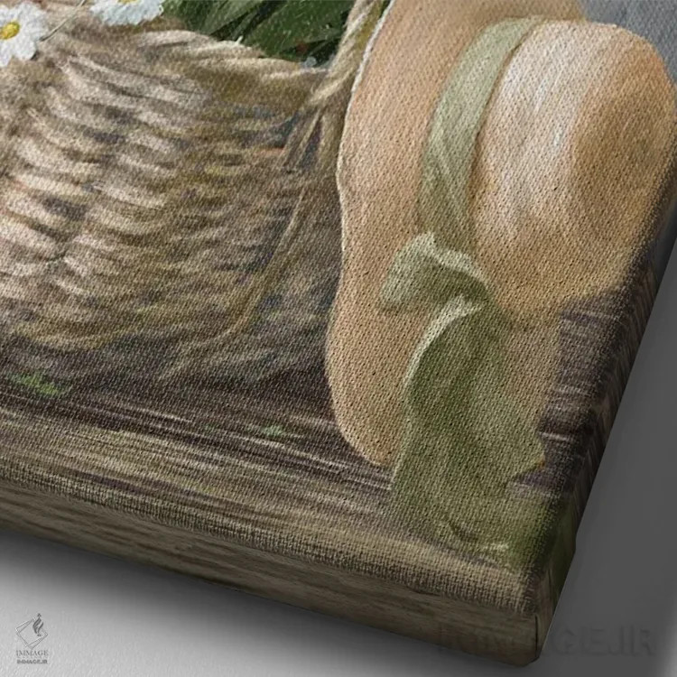 تابلو دکوراتیو باغبانی کلبه ای ۳ اثر دان هوی نای - نمای نزدیک بافت بوم