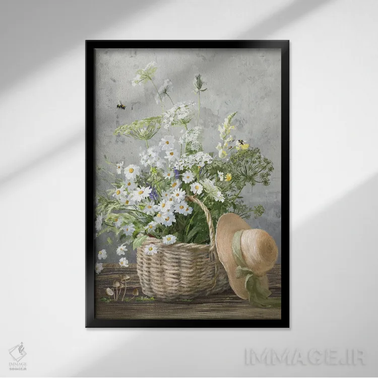 تابلو دکوراتیو باغبانی کلبه ای ۳ اثر دان هوی نای - نمای قابدار مشکی