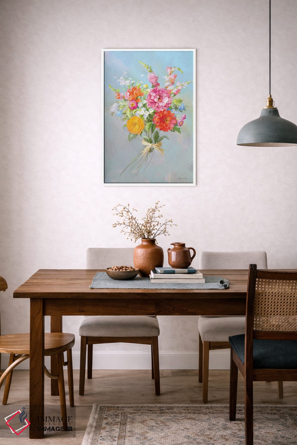 تابلو دکوراتیو دسته گل روستایی ۲ اثر دان هوی نای - D6W