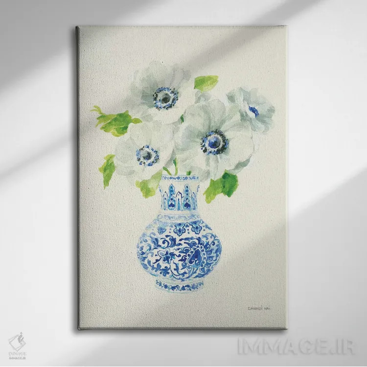 تابلو دکوراتیو نقش نگار چینی گلدار ۱ اثر دان هوی نای - نمای روبهرو روی دیوار