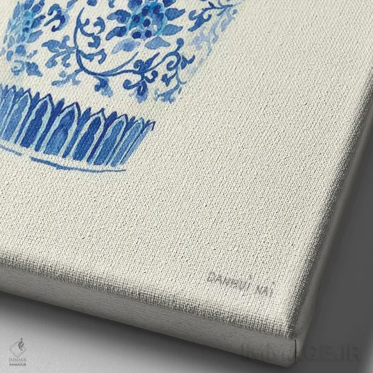 تابلو دکوراتیو نقش نگار چینی گلدار ۲ اثر دان هوی نای - نمای نزدیک بافت بوم