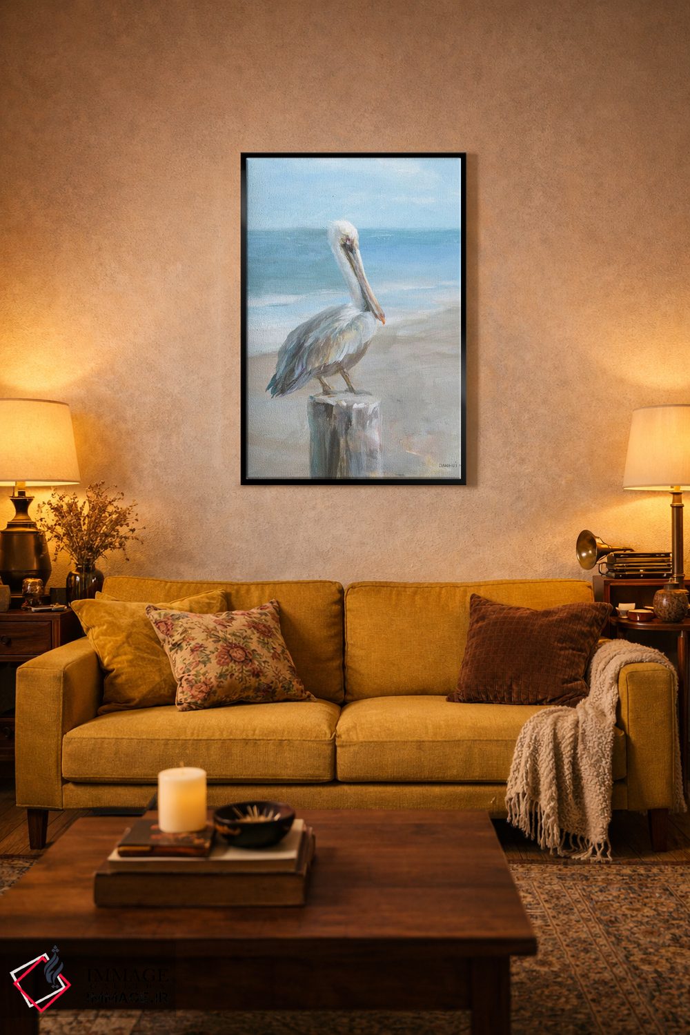 تابلو دکوراتیو پلیکان کنار دریا اثر دان هوی نای - D3B