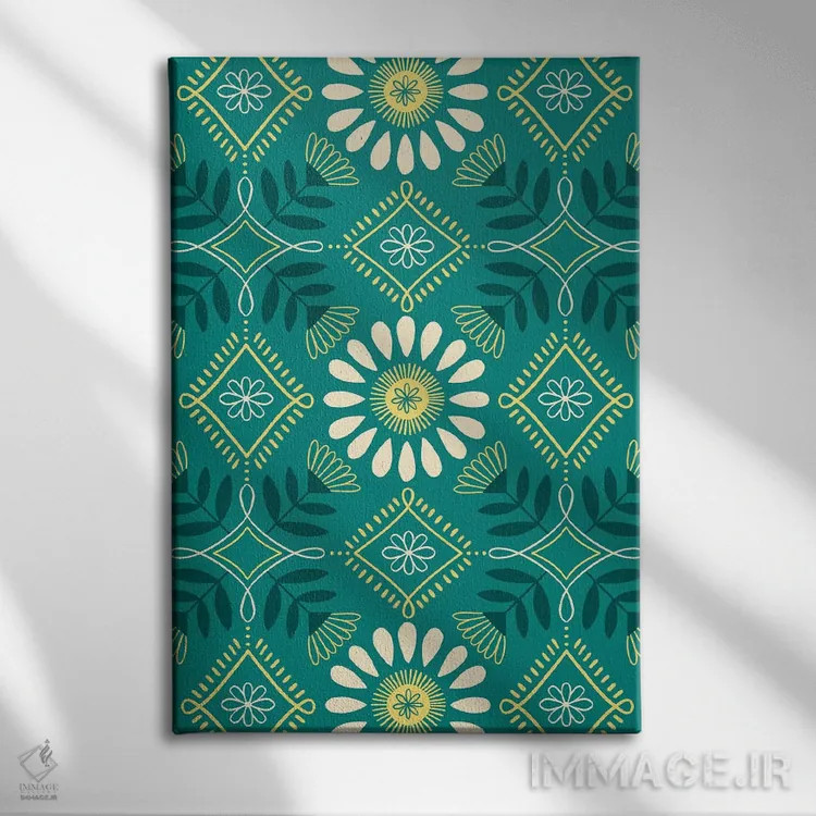 تابلو انتزاعی تفریح تابستانی زیر آفتاب ۸ اثر ناتالی مایلز - نمای روبهرو روی دیوار