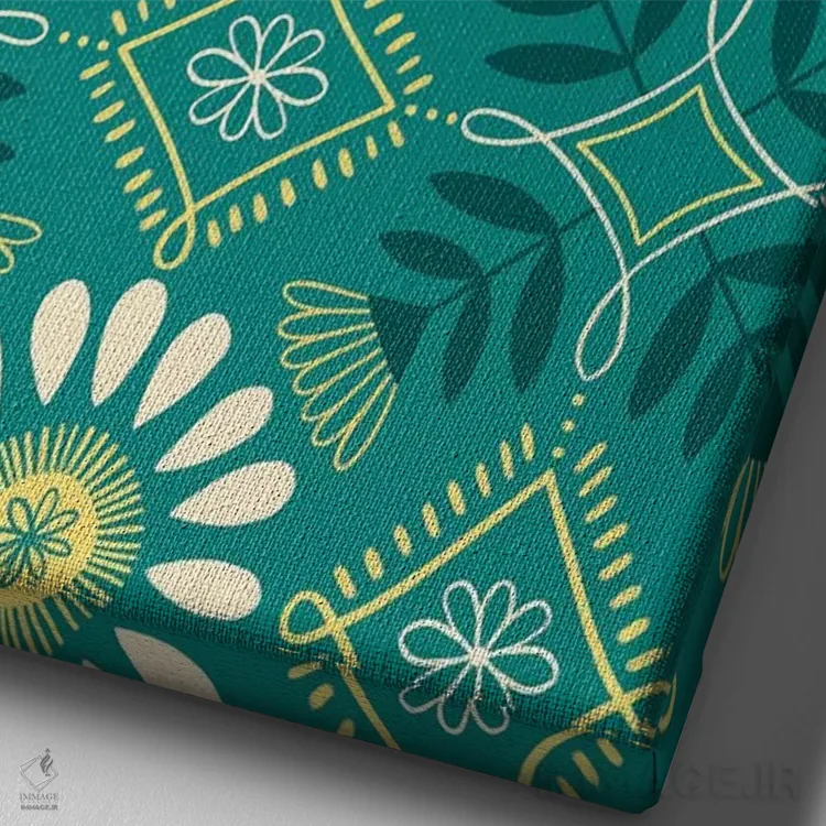 تابلو انتزاعی تفریح تابستانی زیر آفتاب ۸ اثر ناتالی مایلز - نمای نزدیک بافت بوم