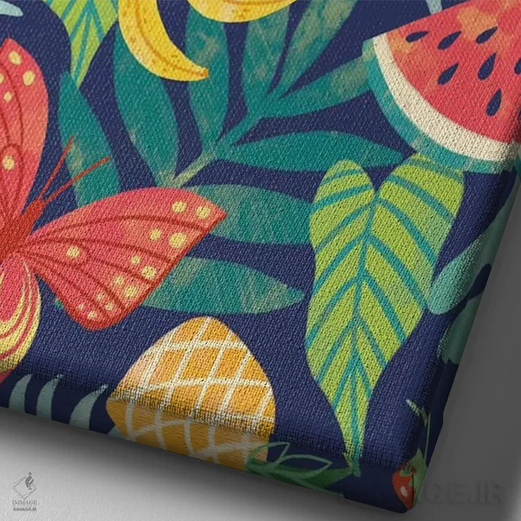 تابلو دکوراتیو تفریح تابستانی زیر آفتاب ۶ اثر ناتالی مایلز - نمای نزدیک بافت بوم