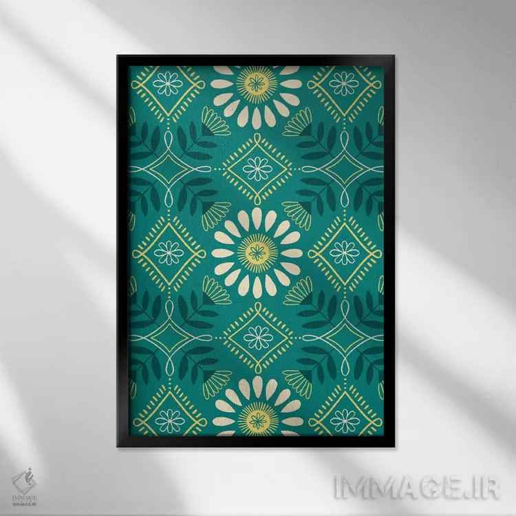 تابلو انتزاعی تفریح تابستانی زیر آفتاب ۸ اثر ناتالی مایلز - نمای قابدار مشکی