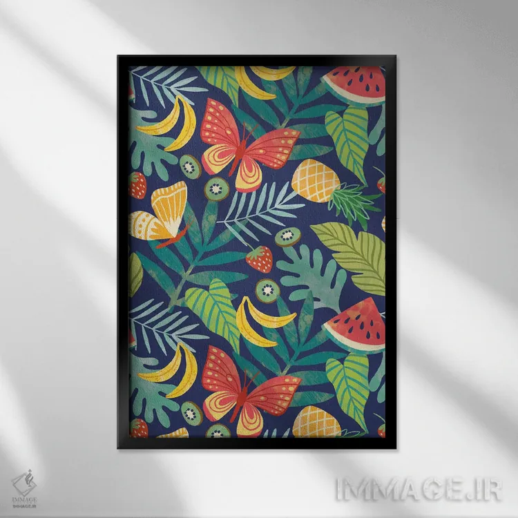 تابلو دکوراتیو تفریح تابستانی زیر آفتاب ۶ اثر ناتالی مایلز - نمای قابدار مشکی