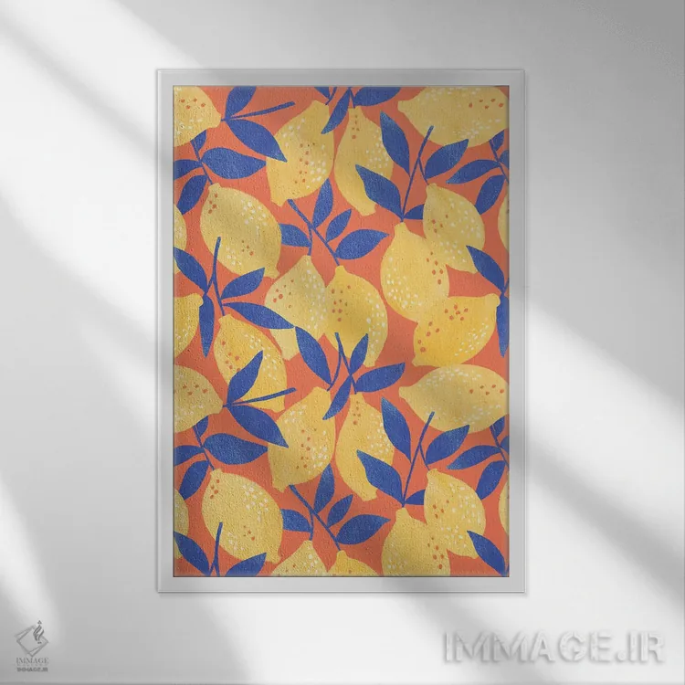 تابلو انتزاعی تفریح تابستانی زیر آفتاب ۱ اثر ناتالی مایلز - نمای قابدار سفید