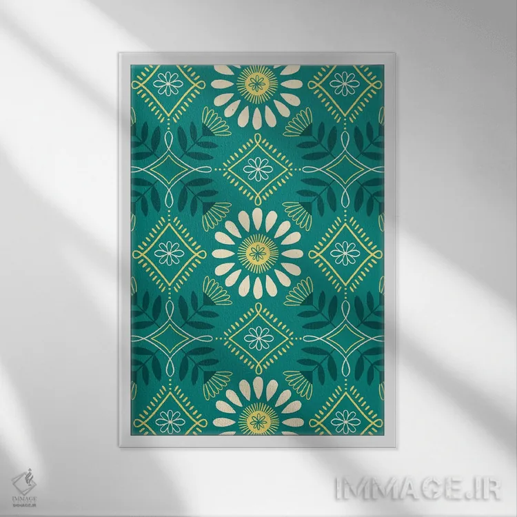 تابلو انتزاعی تفریح تابستانی زیر آفتاب ۸ اثر ناتالی مایلز - نمای قابدار سفید