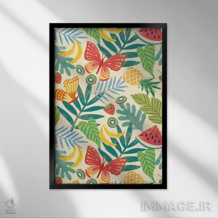 تابلو دکوراتیو تفریح تابستانی زیر آفتاب ۷ اثر ناتالی مایلز - نمای قابدار مشکی