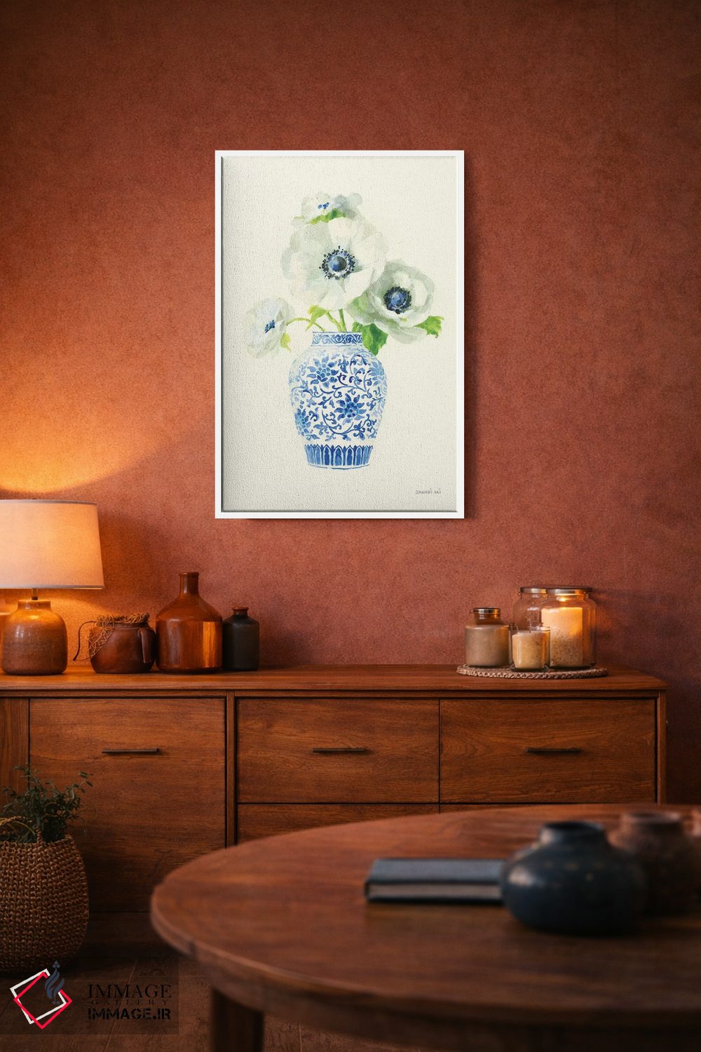 تابلو دکوراتیو نقش نگار چینی گلدار ۲ اثر دان هوی نای - D3W