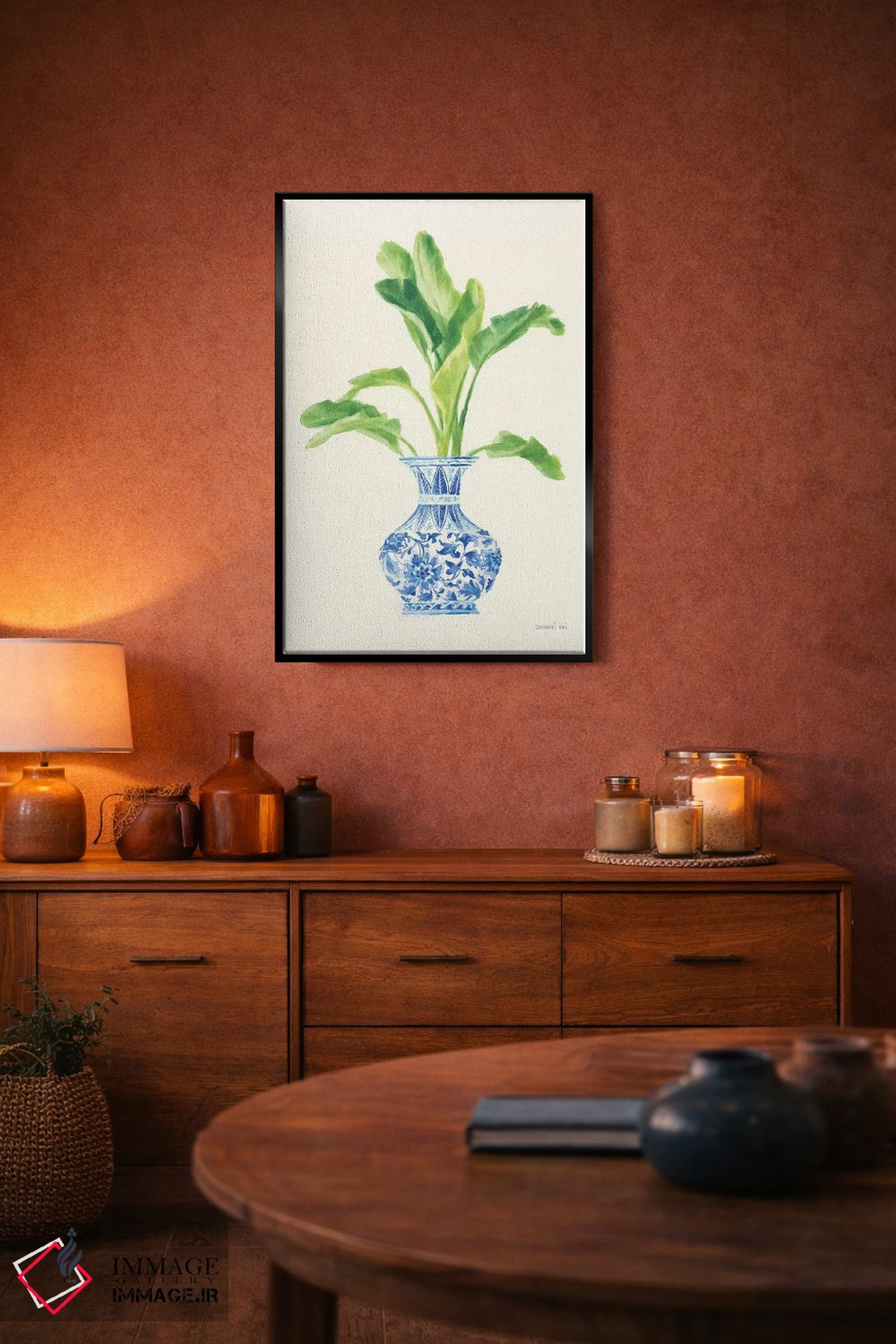 تابلو دکوراتیو نقش نگار چینی نخل ۱ اثر دان هوی نای - D5B