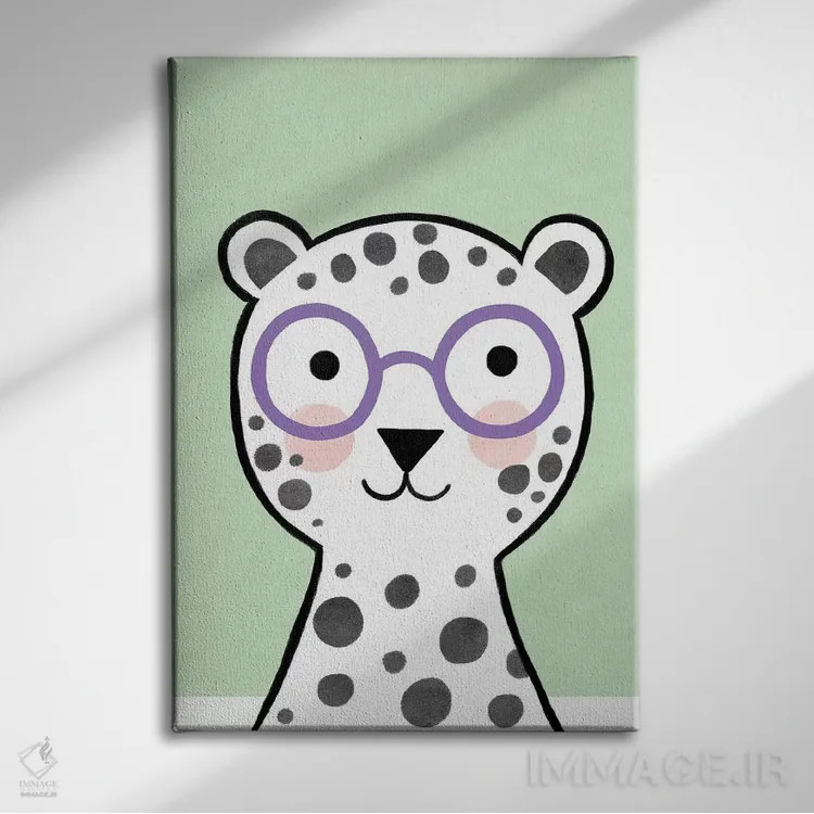 تابلو دکوراتیو عینک های رنگارنگ کودکانه ۱ اثر ناتالی مایلز - نمای روبهرو روی دیوار