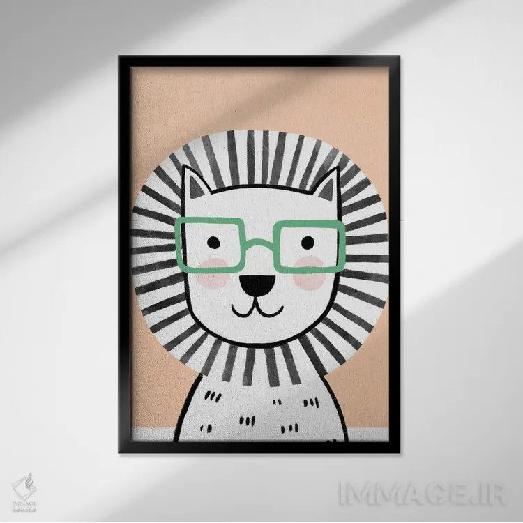 تابلو دکوراتیو عینک های رنگارنگ کودکانه ۳ اثر ناتالی مایلز - نمای قابدار مشکی